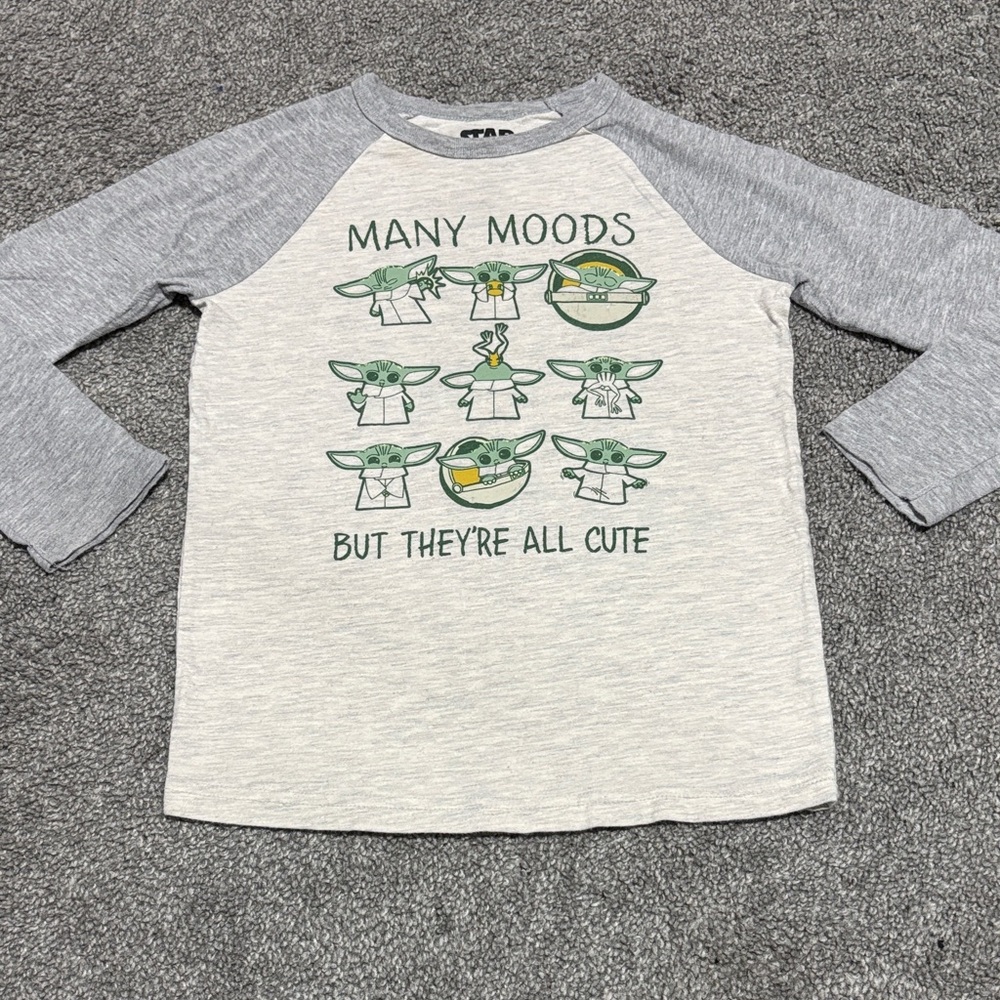 Jumping Beans Gray and Cream Long Sleeve Tee